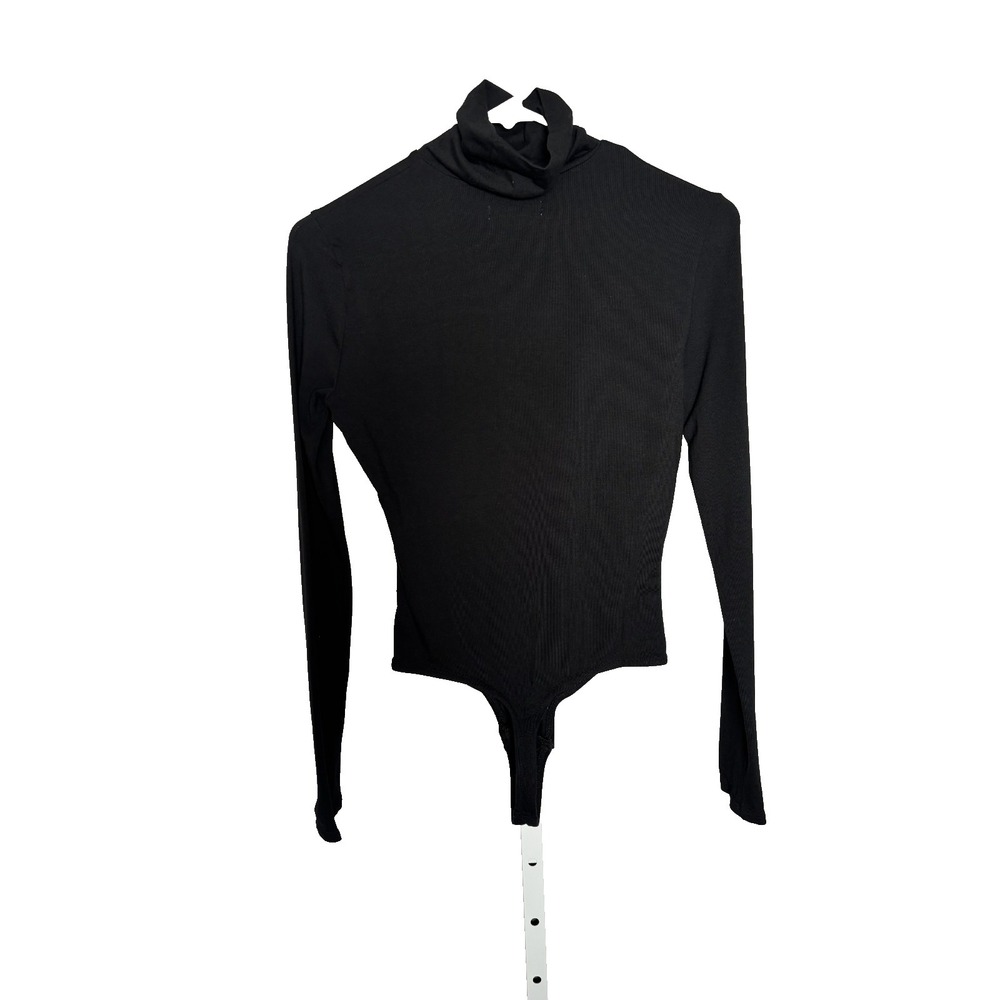 Madewell Black Fitted Long Sleeve Turtleneck Bodysuit Size S - Picture 4 of 11